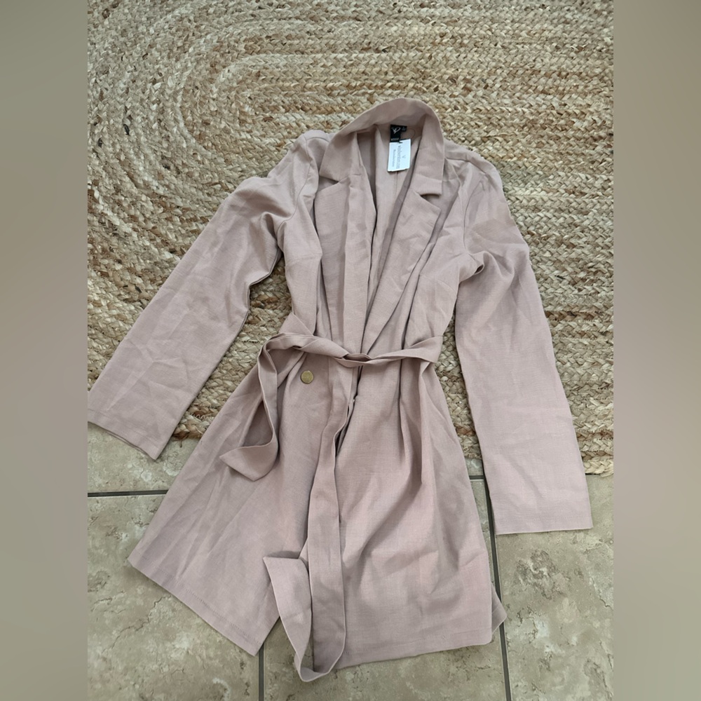 Windsor Dusty Blush Belted Trench Coat